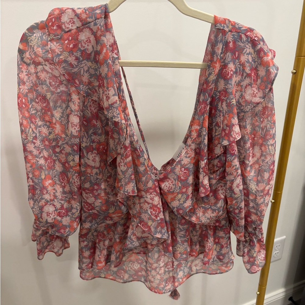 Misa Los Angeles Floral Blouse in Pink